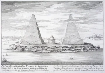 Die zwei Pyramiden von Moeris, König von Ägypten und seiner Frau, Tafel 11 aus 